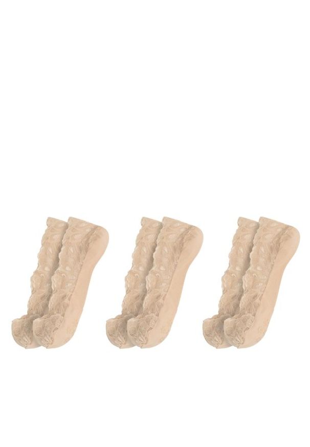 Jenny Fairy Zestaw 3 par stopek damskich 4WB-002-AW23 (3-pack) Beżowy. Kolor: beżowy. Materiał: syntetyk