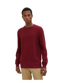Tom Tailor Sweter 1032302 Bordowy Regular Fit. Kolor: czerwony. Materiał: bawełna #7
