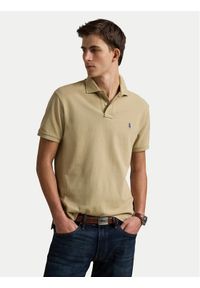 Polo Ralph Lauren Polo 710536856462 Beżowy Slim Fit. Typ kołnierza: polo. Kolor: beżowy. Materiał: bawełna