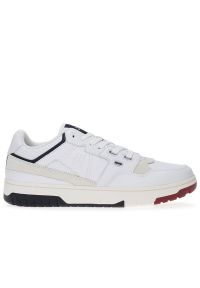 TOMMY HILFIGER - Buty Tommy Hilfiger Basket Street Mix FM0FM04970-YBS - białe. Okazja: na co dzień. Kolor: biały. Materiał: materiał, poliester, skóra. Szerokość cholewki: normalna