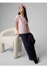 4f - 4F T-shirt regular z nadrukiem dziewczęcy - różowy 164 (13-14 lat). Okazja: na co dzień, na spacer, na uczelnię. Kolor: różowy. Materiał: bawełna, materiał, dzianina, jeans, skóra. Wzór: nadruk. Sezon: lato. Styl: klasyczny, casual #1