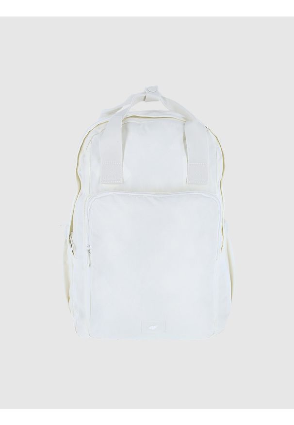 4f - 4F Plecak miejski (18 L) z kieszenią na laptop - biały Uniwersalny. Kolor: biały. Materiał: syntetyk, tkanina, materiał. Wzór: gładki. Styl: casual, elegancki