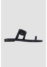 Michael Kors - MICHAEL KORS Czarne klapki Alma Flat Sandal. Kolor: czarny