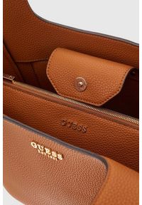 Guess - GUESS Brązowa shopperka damska Calista 2 In 1. Kolor: brązowy. Materiał: skórzane #5