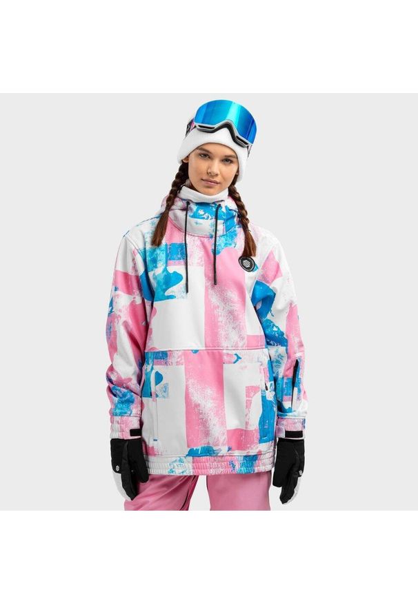 SIROKO - Kurtka snowboardowa damska W1-W Holi. Kolor: wielokolorowy, różowy, niebieski. Materiał: materiał, softshell. Sport: snowboard