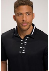 JAY-PI - Męska Koszulka polo Odzież golfowa suwak krótki rękaw kontrastowe detale. Typ kołnierza: polo. Kolekcja: plus size. Kolor: czarny. Materiał: poliester, materiał. Długość rękawa: krótki rękaw. Długość: krótkie. Styl: sportowy