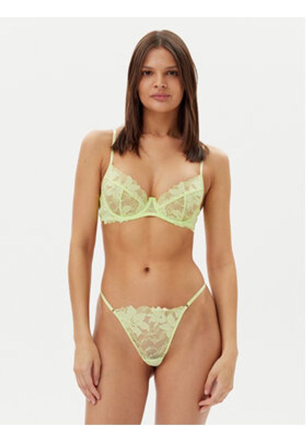 Hunkemöller Biustonosz z fiszbiną Ingrid 300996 Zielony. Kolor: zielony. Materiał: syntetyk