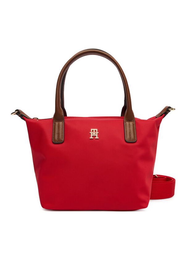 TOMMY HILFIGER - Tommy Hilfiger Torebka Popette Mini Tote AW0AW17709 Czerwony. Kolor: czerwony. Materiał: skórzane