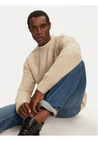 Brave Soul Sweter MK-230BINARY3 Beżowy Regular Fit. Kolor: beżowy. Materiał: syntetyk #5