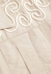 Renee - Beżowa Boho Koszula z Wiskozy Bez Rękawów ze Ściągaczem w Talii Assabel. Okazja: na co dzień. Kolor: beżowy. Materiał: wiskoza. Długość rękawa: bez rękawów. Wzór: haft. Sezon: lato. Styl: boho #3