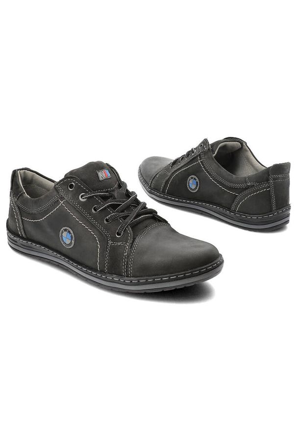 Czarne Półbuty Avanti Stylowe Buty Męskie. Zapięcie: sznurówki. Kolor: czarny. Materiał: skóra, tkanina. Wzór: gładki. Obcas: na obcasie. Styl: elegancki