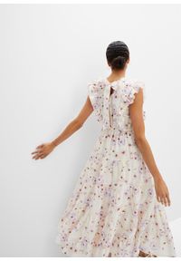 bonprix - Długa sukienka z czystej bawełny. Kolor: beżowy. Materiał: bawełna. Długość: maxi #3