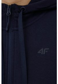 4f - 4F bluza damska kolor granatowy z kapturem gładka. Okazja: na co dzień. Typ kołnierza: kaptur. Kolor: niebieski. Materiał: materiał, dzianina. Wzór: gładki. Styl: casual #3