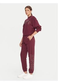 DKNY Sport Spodnie dresowe DP5P3737 Bordowy Regular Fit. Kolor: czerwony. Materiał: bawełna