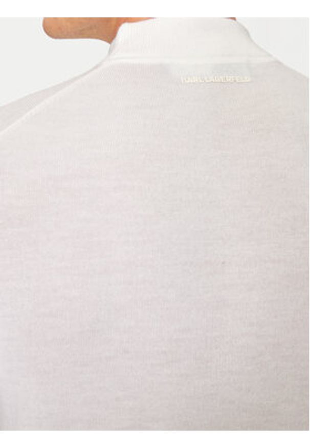 Karl Lagerfeld - KARL LAGERFELD Golf 655002 544399 Biały Regular Fit. Typ kołnierza: golf. Kolor: biały. Materiał: wełna