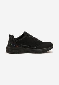 Born2be - Czarne Buty Sportowe Sneakersy z Perforacją Ziraline. Okazja: na co dzień. Kolor: czarny. Szerokość cholewki: normalna
