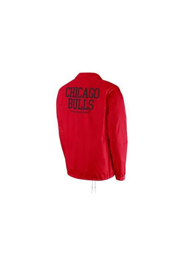 Kurtka uniwersalna męska Nike Nba Chicago Bulls Coach's. Kolor: czerwony. Materiał: syntetyk. Sport: bieganie