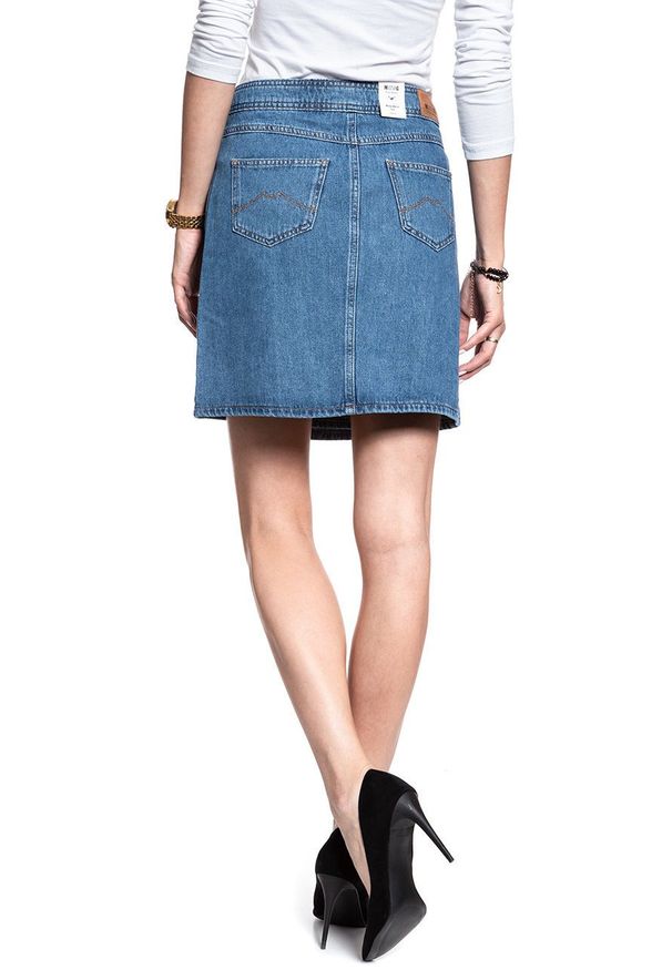Mustang - SPÓDNICA JEANSOWA MUSTANG Wrap Skirt 1007016 5000 680. Materiał: jeans