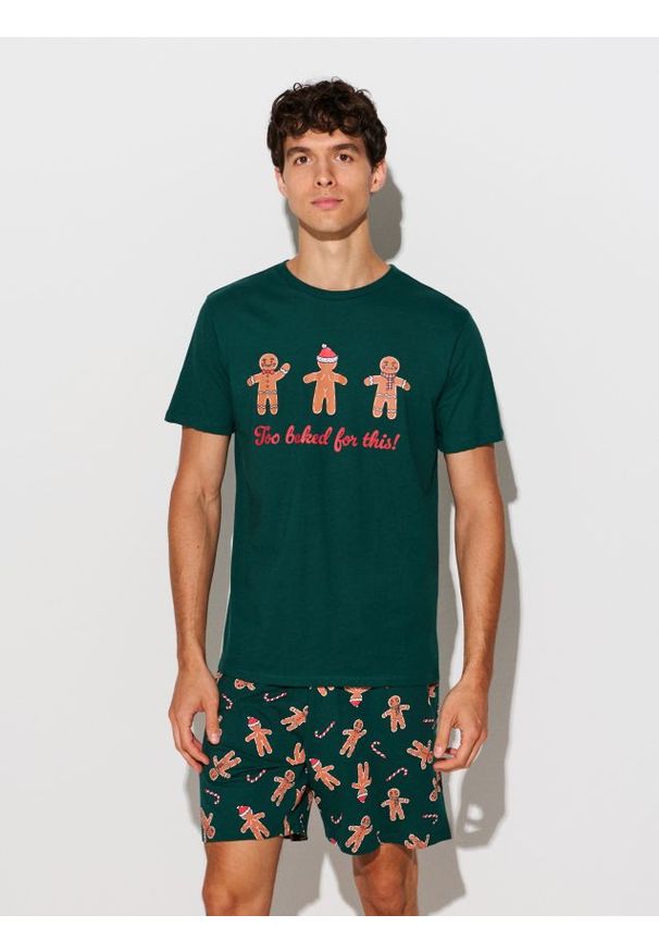 Sinsay - Bawełniana piżama dwuczęściowa z motywem świątecznym - wielobarwny. Materiał: bawełna