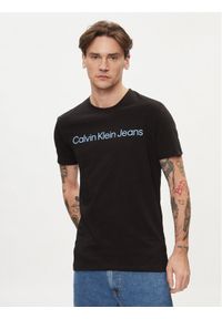 Calvin Klein Jeans T-Shirt J30J322344 Czarny Slim Fit. Kolor: czarny. Materiał: bawełna