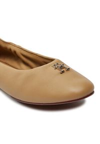 TOMMY HILFIGER - Tommy Hilfiger Baleriny Th Elevated Elastic Ballerina FW0FW07882 Khaki. Kolor: brązowy. Materiał: skóra