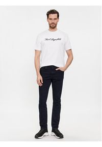 Karl Lagerfeld - KARL LAGERFELD T-Shirt 755403 541221 Biały Regular Fit. Typ kołnierza: dekolt w karo. Kolor: biały. Materiał: bawełna #2