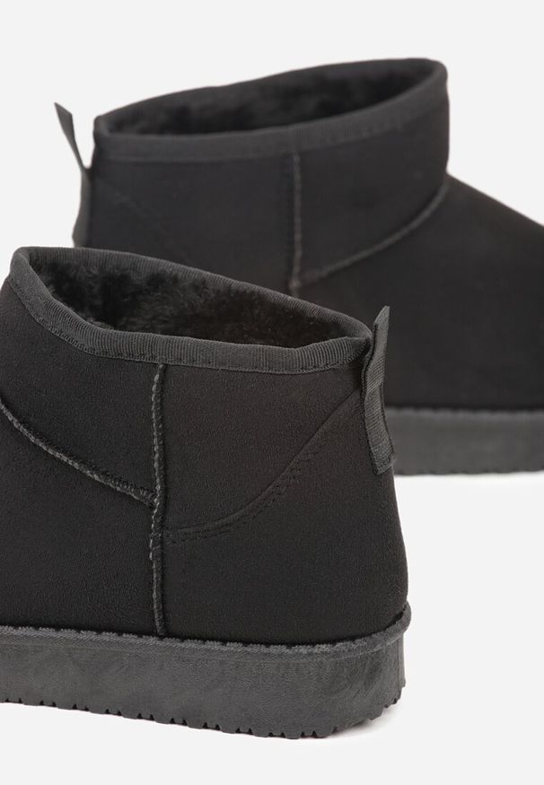 Born2be - Czarne Krótkie Śniegowce Zozaline. Okazja: na co dzień. Kolor: czarny. Materiał: jeans. Styl: klasyczny, casual, elegancki