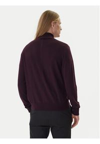 Calvin Klein Sweter LV04LD318G Bordowy Regular Fit. Kolor: czerwony. Materiał: wełna #5