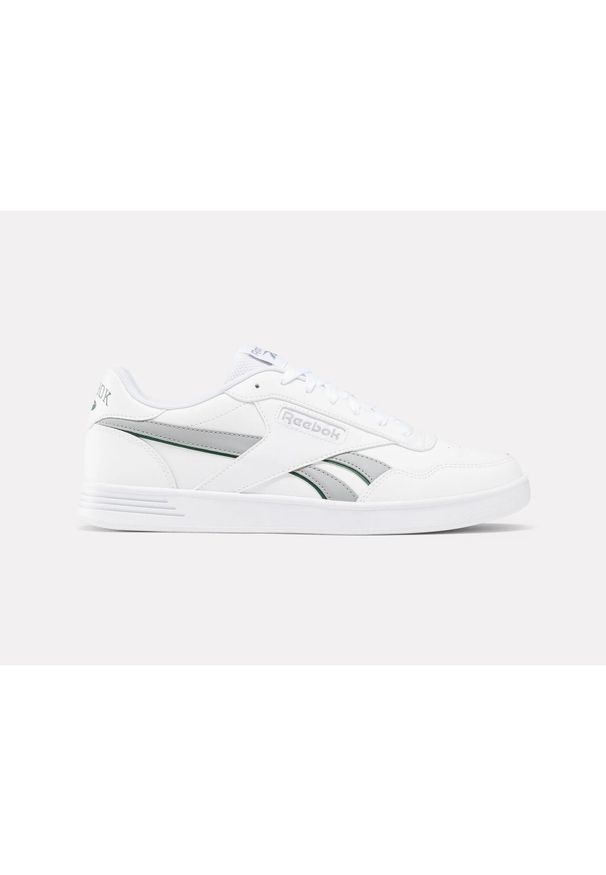 Buty na co dzień Reebok Court Advance. Okazja: na co dzień. Kolor: biały. Materiał: materiał, skóra, syntetyk. Szerokość cholewki: normalna. Sport: turystyka piesza