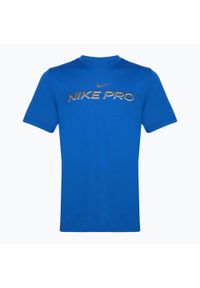 Koszulka treningowa męska Nike Dri-Fit Fitness. Kolor: niebieski. Technologia: Dri-Fit (Nike). Sport: fitness