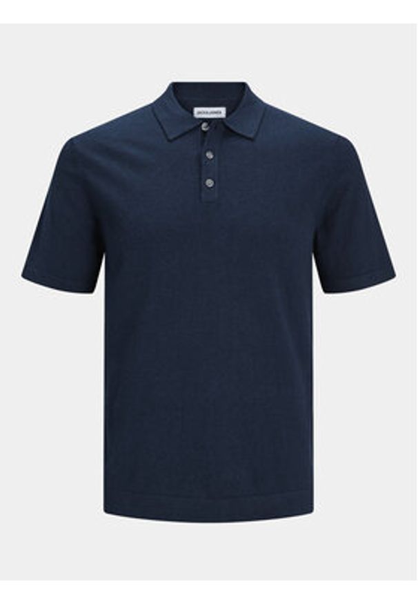 Jack & Jones - Jack&Jones Polo Emil 12248819 Granatowy Regular Fit. Typ kołnierza: polo. Kolor: niebieski. Materiał: bawełna
