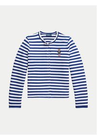 Polo Ralph Lauren Kardigan 211963465001 Niebieski Slim Fit. Typ kołnierza: polo. Kolor: niebieski. Materiał: bawełna