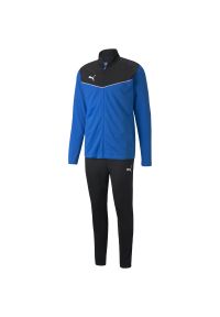 Dres Puma Individual Rise, Mężczyźni. Kolor: wielokolorowy, niebieski, czarny. Materiał: dresówka