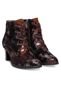 Laura Vita Trzewiki Elcodieo 01 Bordowy. Kolor: czerwony. Materiał: skóra, zamsz #3