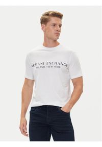 Armani Exchange T-Shirt 8NZT72 Z8H4Z 1100 Biały Slim Fit. Kolor: biały. Materiał: bawełna