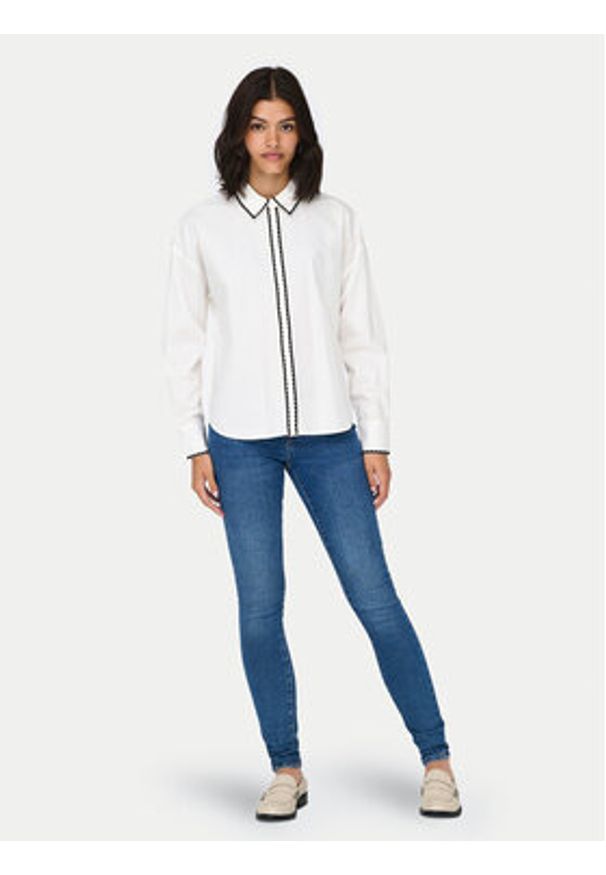 JDY Koszula Lorenzo 15330351 Biały Regular Fit. Kolor: biały. Materiał: bawełna