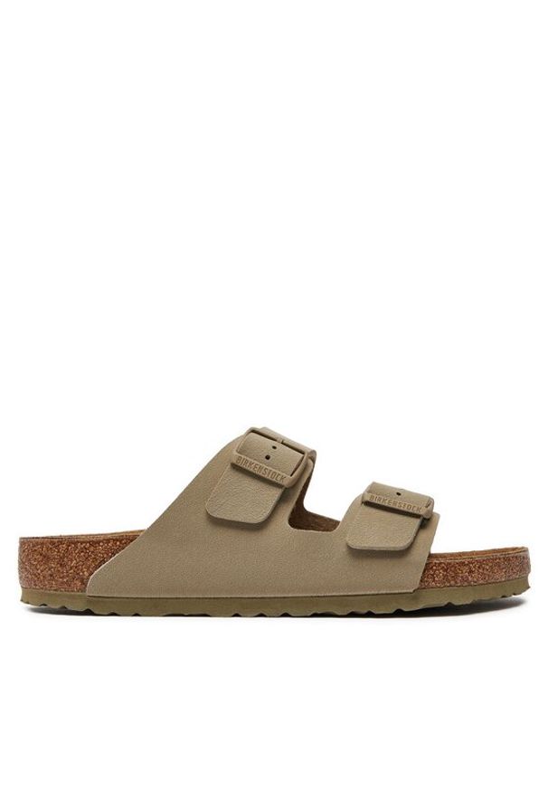 Birkenstock Klapki Arizona 1027704 Khaki. Kolor: brązowy. Materiał: skóra