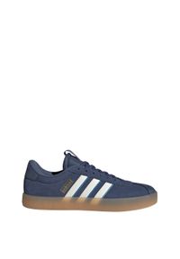 Adidas - Buty VL Court 3.0. Kolor: niebieski, biały, wielokolorowy, brązowy. Materiał: skóra