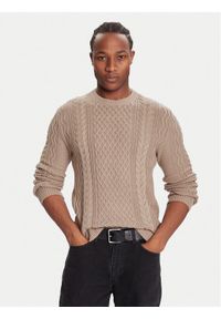 Tommy Jeans Sweter DM0DM22101 Brązowy Regular Fit. Kolor: brązowy. Materiał: bawełna #1