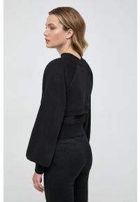 Karl Lagerfeld bluza damska kolor czarny gładka. Kolor: czarny. Materiał: bawełna, poliester. Długość rękawa: raglanowy rękaw. Wzór: gładki. Styl: klasyczny #2