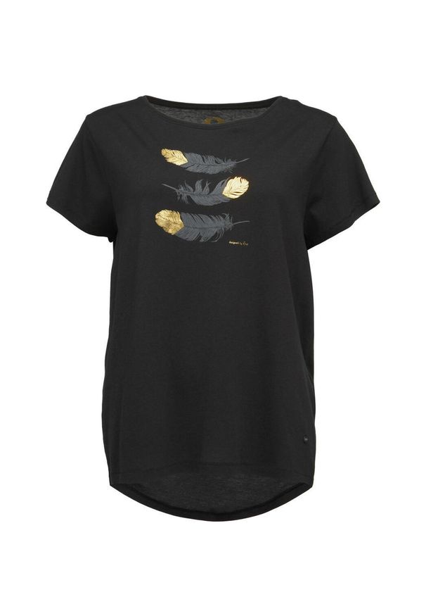 Lowa - Koszulka Damska Loap Asika Czarna M - Komfort i Styl na Co Dzień. Okazja: na co dzień. Typ kołnierza: polo. Kolor: żółty, czarny, wielokolorowy. Materiał: bawełna. Wzór: nadruk. Sezon: wiosna. Styl: casual