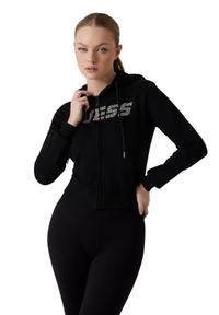 Guess - GUESS Czarna damska bluza z cyrkoniami Primula, Rozmiar M. Kolor: czarny #3