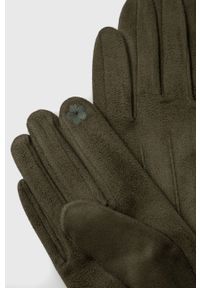 Answear Lab - Rękawiczki. Kolor: zielony. Materiał: dzianina. Wzór: gładki. Styl: wakacyjny #2