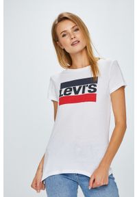 Levi's® - Levi's - Top The Perfect Tee Sportswear. Okazja: na co dzień, na spotkanie biznesowe. Kolor: biały. Materiał: dzianina. Wzór: nadruk. Styl: biznesowy, casual