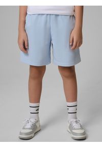 4f - 4F Spodenki dresowe dziewczęce - niebieskie 158 (12-13 lat). Kolor: niebieski. Materiał: dresówka. Długość: krótkie. Sezon: lato #1