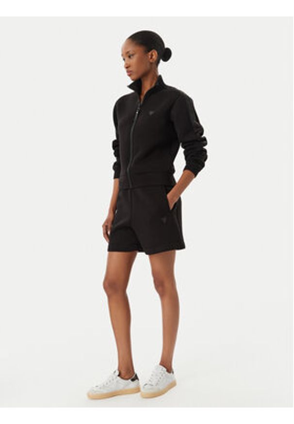 Guess Szorty sportowe Elly V2YD10 K7UW2 Czarny Relaxed Fit. Kolor: czarny. Materiał: wiskoza