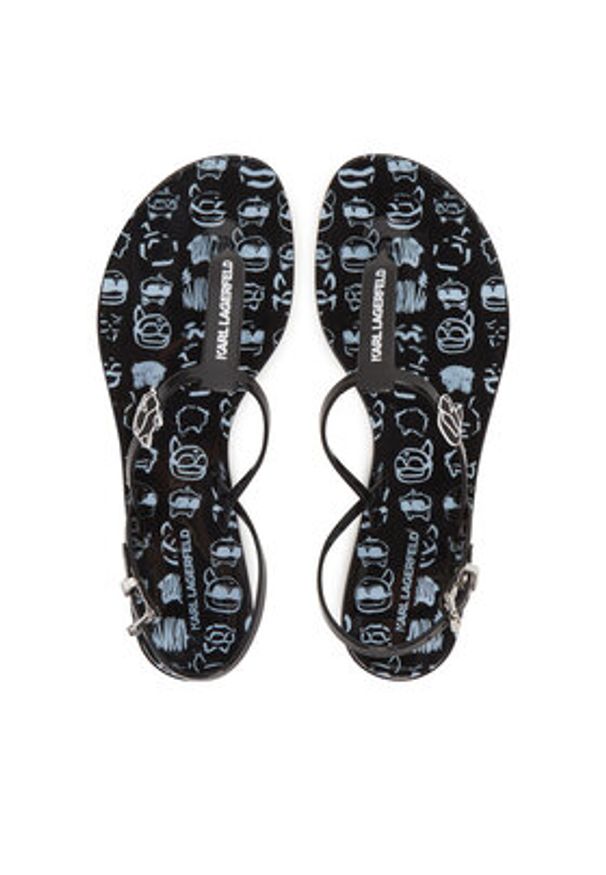 Karl Lagerfeld - KARL LAGERFELD Sandały Jelly KL80002G Czarny. Kolor: czarny. Materiał: syntetyk