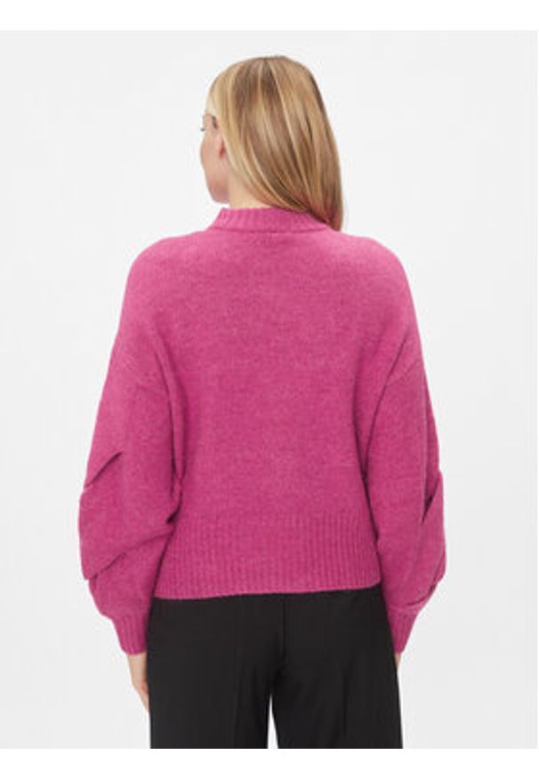 YAS Sweter 26031213 Różowy Regular Fit. Kolor: różowy. Materiał: syntetyk