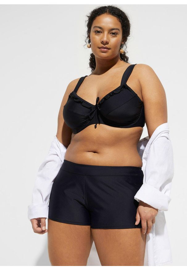 bonprix - Szorty kąpielowe z figami wewnętrznymi. Kolor: czarny