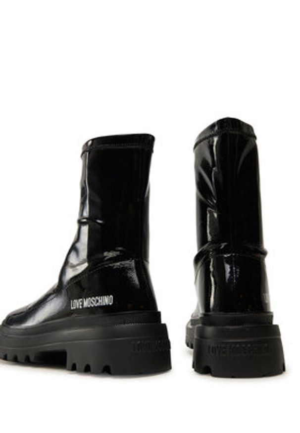 Love Moschino - LOVE MOSCHINO Botki JA24225G0LIIZ000 Czarny. Kolor: czarny. Materiał: skóra